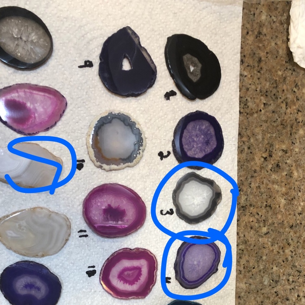 3 custom agate phone grips